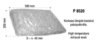 Pakoputkivilla basaltti 350x500x40 - Klemmarit ja asennustarvikkeet - 096-8520 - 1
