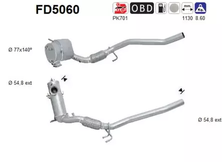 AS Hiukkassuodatin DPF | 098-FD5060 - Pakoputkien hiukkassuodattimet - 098-FD5060 - 1