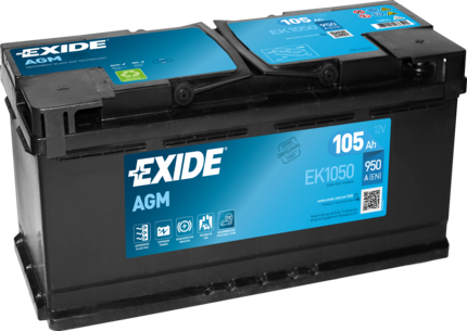 AKKU EXIDE 12/105 AGM - Akut yli 100 ah - EXIDE-EK1050 - 1