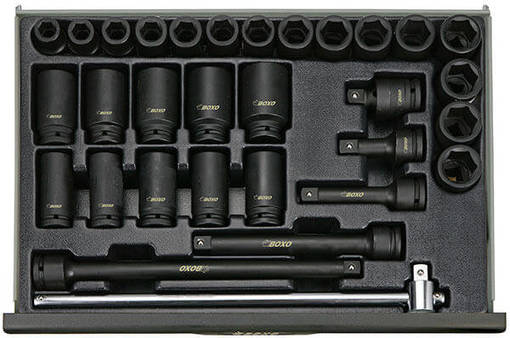 BOXO KONEHYLSYAVAINSARJA 3/4" 31 OSAA - Työkaluvaunut - 284-BXP030 - 1