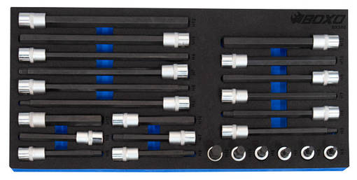 BOXO KUUSIOKOLOHYLSYSARJS 3/8" 24-OS. 5-12MM - Työkaluvaunut - 284-BX580 - 1