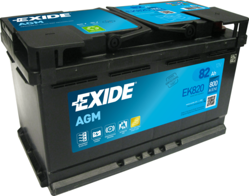 Exide AGM EK820 82 Ah akku - Akut 30-100 ah - EXIDE-EK820 - 1