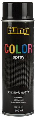 KIILTÄVÄ MUSTA MAALI KING SPRAY 500ML - Spraypullot - 118-703-500 - 1