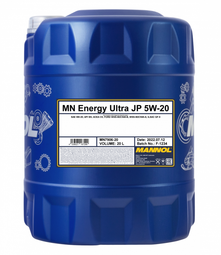 MANNOL 5W-20 ENERGY ULTRA JP 7906 20L MOOTTORIÖLJY - Moottoriöljyt - MN7906-20 - 1