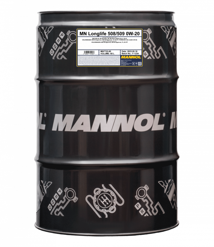 Mannol 7722 0W-20 moottoriöljy 60 L - Moottoriöljyt - MN7722-60 - 1