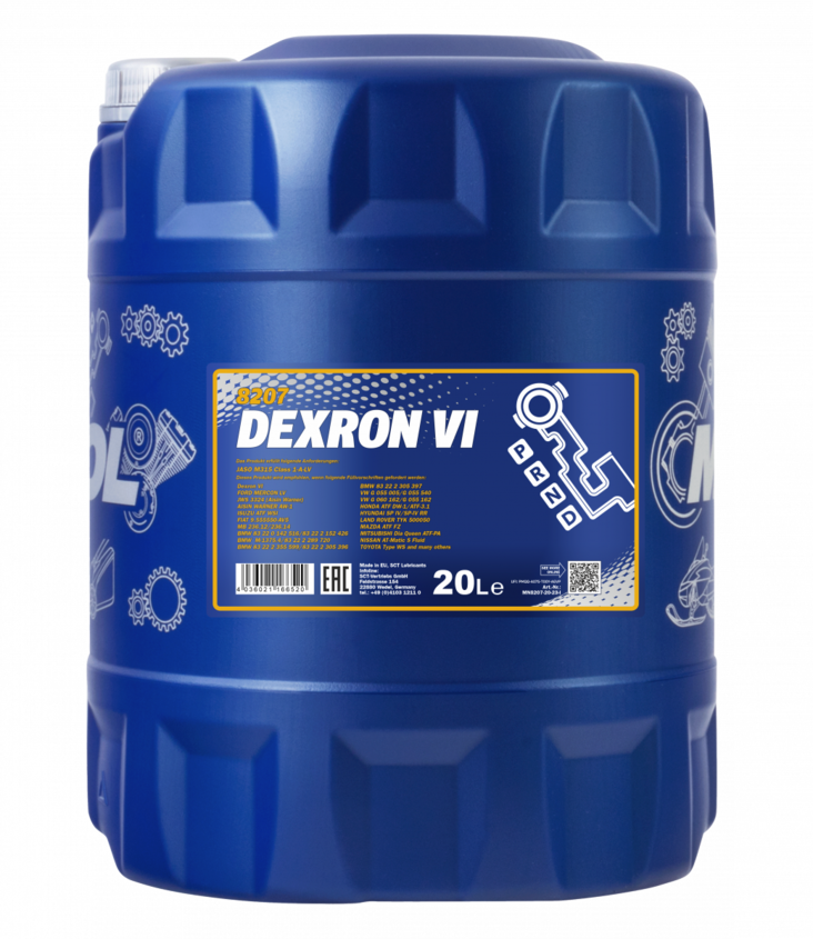 Mannol 8207 automaattivaihteistoöljy Dexron VI 20 L - Automaattivaihteistoöljyt - MN8207-20 - 1