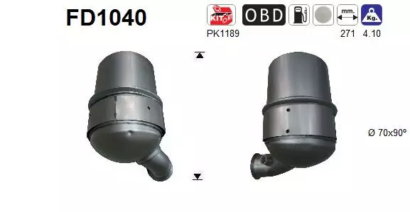 AS Hiukkassuodatin DPF | 098-FD1040 - Pakoputkien hiukkassuodattimet - 098-FD1040 - 1
