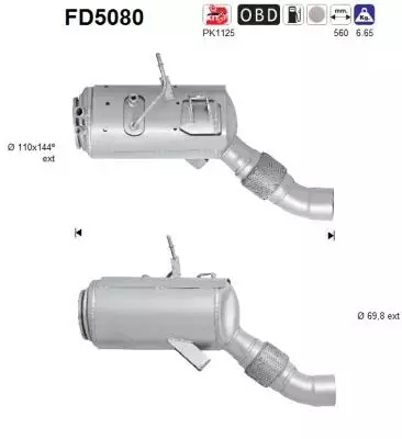 AS Hiukkassuodatin DPF | 098-FD5080 - Pakoputkien hiukkassuodattimet - 098-FD5080 - 1