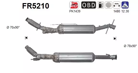 Citroën / Opel / Peugeot / Toyota DPF hiukkassuodatin | AS 098-FR5210 - Pakoputkien hiukkassuodattimet - 098-FR5210 - 1
