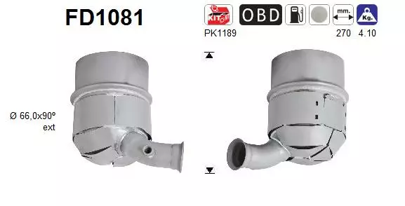 AS Hiukkassuodatin DPF | 098-FD1081 - Pakoputkien hiukkassuodattimet - 098-FD1081 - 1