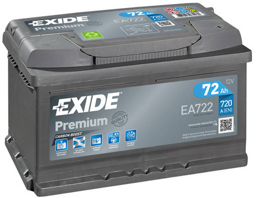 AKKU EXIDE 12/72 47500 PREMIUM - Akut 30-100 ah - EXIDE-EA722 - 1
