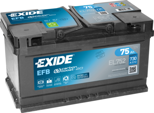 AKKU EXIDE 12/75 ECM - Akut 30-100 ah - EXIDE-EL752 - 1