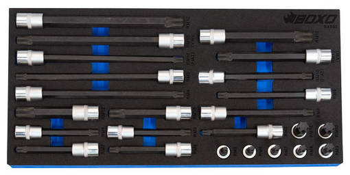 BOXO RIBE-HYLSYSARJA 3/8" 24-OS. M5-M12 - Työkaluvaunut - 284-BX582 - 1