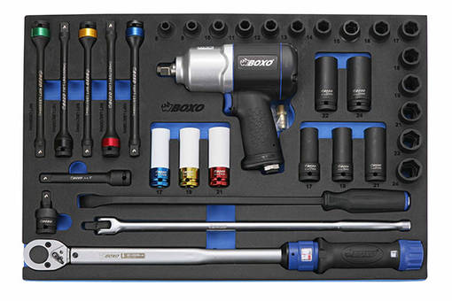 BOXO PULTTIPYSSY-, HYLSY JA MOMENTTISRJ 1/2" - Työkaluvaunut - 284-BX073 - 1