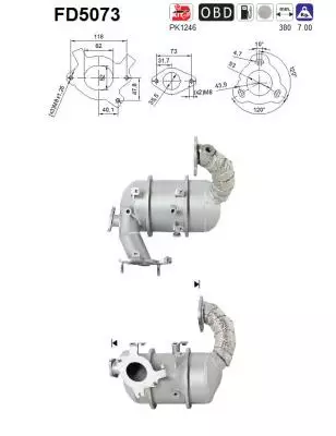 AS Hiukkassuodatin DPF | 098-FD5073 - Pakoputkien hiukkassuodattimet - 098-FD5073 - 1