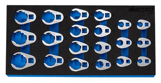 BOXO KUKONJALKA-AVAINSARJA 3/8" 1/2" 10-32 MM - Työkaluvaunut - 284-BX654 - 1