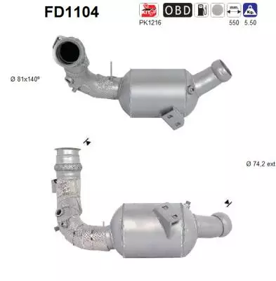 AS Hiukkassuodatin DPF | 098-FD1104 - Pakoputkien hiukkassuodattimet - 098-FD1104 - 1