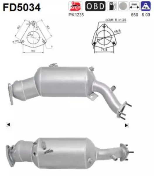 AS Hiukkassuodatin / DPF | 098-FD5034 - Pakoputkien hiukkassuodattimet - 098-FD5034 - 1