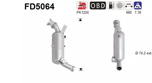 AS Hiukkassuodatin DPF | 098-FD5064 - Pakoputkien hiukkassuodattimet - 098-FD5064 - 1