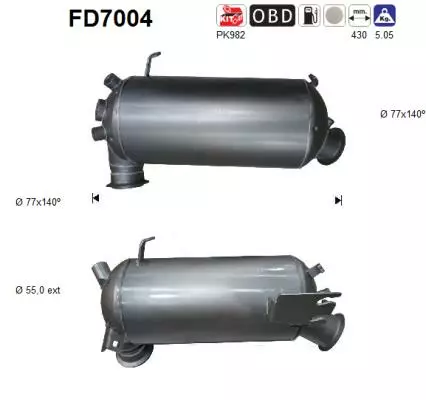 Volkswagen DPF hiukkassuodatin | AS 098-FD7004 - Pakoputkien hiukkassuodattimet - 098-FD7004 - 1