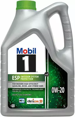 Mobil 1 ESP X2 0W-20 moottoriöljy 5L - Moottoriöljyt - 117-157784 - 1