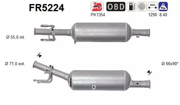 Peugeot DPF hiukkassuodatin | AS 098-FR5224 - Pakoputkien hiukkassuodattimet - 098-FR5224 - 1