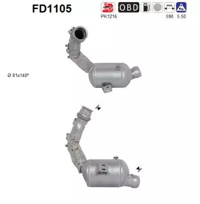 AS Hiukkassuodatin DPF | 098-FD1105 - Pakoputkien hiukkassuodattimet - 098-FD1105 - 1