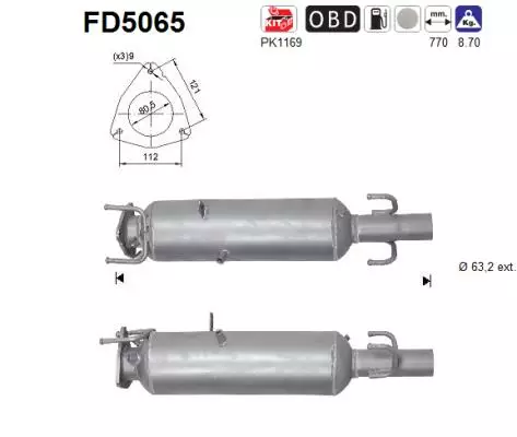 AS Hiukkassuodatin DPF | 098-FD5065 - Pakoputkien hiukkassuodattimet - 098-FD5065 - 1