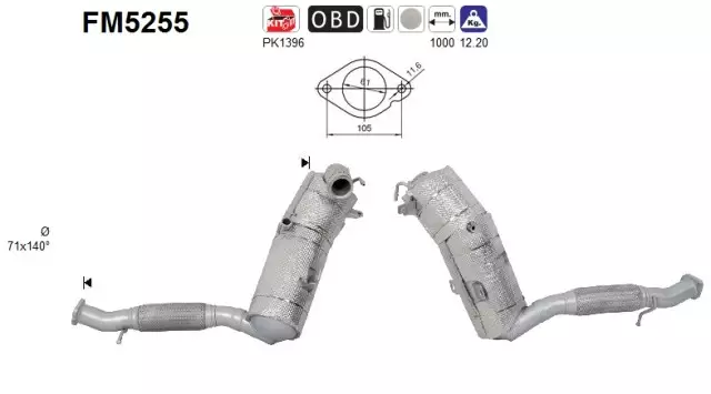 Ford DPF hiukkassuodatin | AS 098-FM5255 - Pakoputkien hiukkassuodattimet - 098-FM5255 - 1