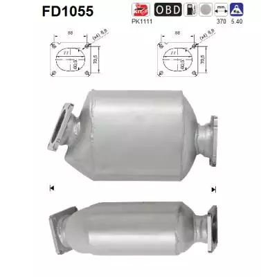 AS Hiukkassuodatin DPF | 098-FD1055 - Pakoputkien hiukkassuodattimet - 098-FD1055 - 1