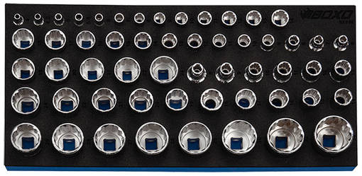 BOXO HYLSYSARJA 12-KULMAINEN 1/4" 3/8" 1/2" 55-OS - Työkaluvaunut - 284-BX646 - 1