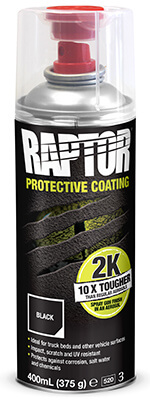 U-Pol Raptor lavapinnoite musta 400 ml Spray 2K - Lavapinnoitteet - 108-826 - 1
