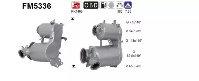 Audi / SEAT / Skoda / Volkswagen DPF hiukkassuodatin | AS 098-FM5336 - Pakoputkien hiukkassuodattimet - 098-FM5336 - 1
