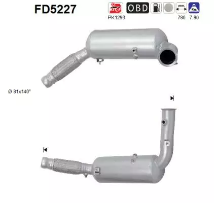 AS Hiukkassuodatin DPF | 098-FD5227 - Pakoputkien hiukkassuodattimet - 098-FD5227 - 1