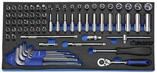 BOXO HYLSYSARJA 1/4" 72 OSAA - Työkaluvaunut - 284-BX037 - 1