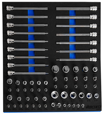 BOXO TORX/E-TORX/KUUSIKOLOSRJ. 1/4",3/8",1/2" - Työkalumoduulit vaunuihin - 284-BX617 - 1