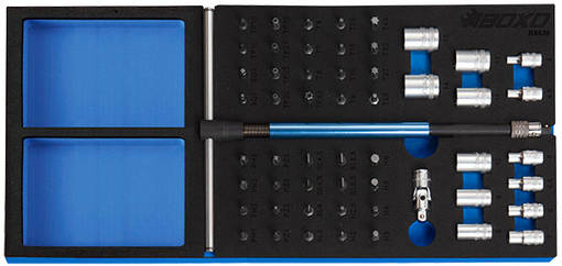 BOXO HYLSYSARJA 1/4" SPLINE 55 OSAA - Työkaluvaunut - 284-BX639 - 1