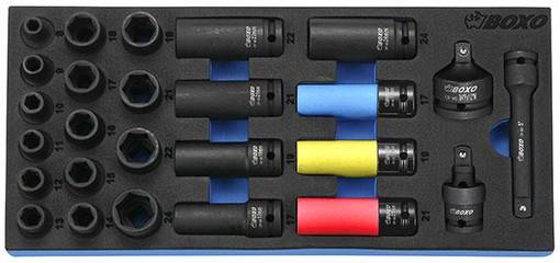 BOXO KONEHYLSYSARJA 1/2" 26 OSAA - Työkaluvaunut - 284-BX029 - 1