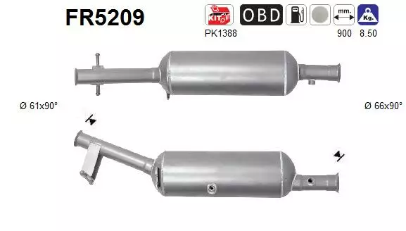 Citroën / Opel / Peugeot DPF hiukkassuodatin | AS 098-FR5209 - Pakoputkien hiukkassuodattimet - 098-FR5209 - 1