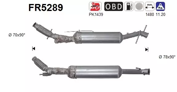 Citroën / Opel / Peugeot / Toyota DPF hiukkassuodatin | AS 098-FR5289 - Pakoputkien hiukkassuodattimet - 098-FR5289 - 1