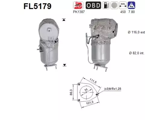 Volvo DPF hiukkassuodatin | AS 098-FL5179 - Pakoputkien hiukkassuodattimet - 098-FL5179 - 1