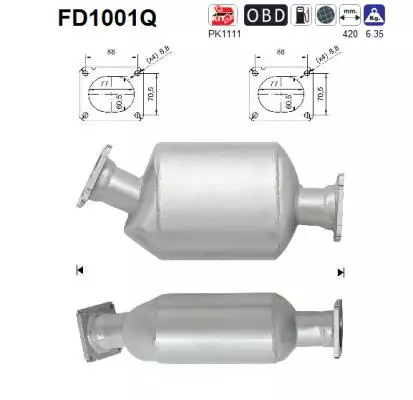 AS Hiukkassuodatin DPF SiC | 098-FD1001Q - Pakoputkien hiukkassuodattimet - 098-FD1001Q - 1