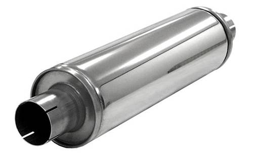 Simon pyöreä vaimennin Slim 2 1/2" ruostumaton - 2 1/2" pakoputket - 091-U436300R - 1