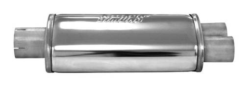 Simons ovaali vaimennin Split 2 1/2" ruostumaton - 2 1/2" pakoputket - 091-U346351R - 1