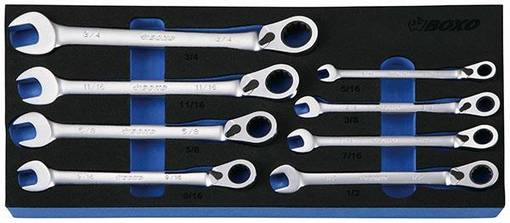 BOXO RÄIKKÄLENKKISARJA SUUNNANVAIHDOLLA 5/16-3/4" - Työkaluvaunut - 284-BX023S - 1