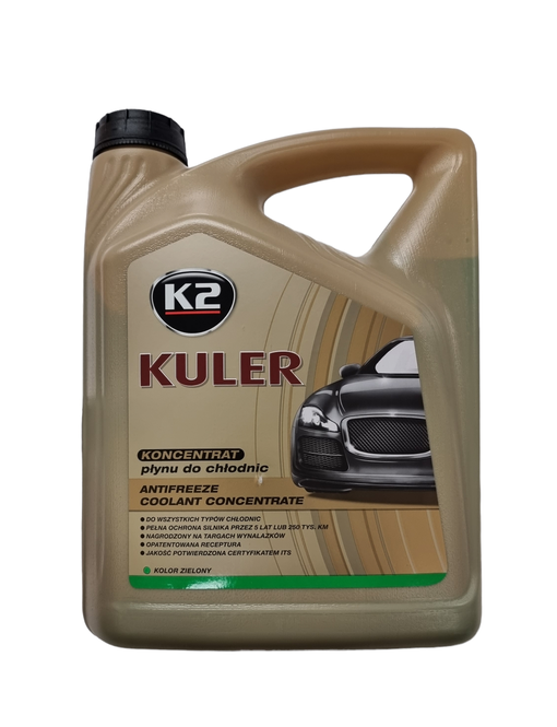 Perinteinen vihreä jäähdytinneste, 100 %. Sekoitetaan esim. 1:1 veden kanssa, jolloin pakkasenkestävyys on -35. 5 Litran astia - Jäähdytinnesteet ja lisäaineet - K2-T215Z - 1